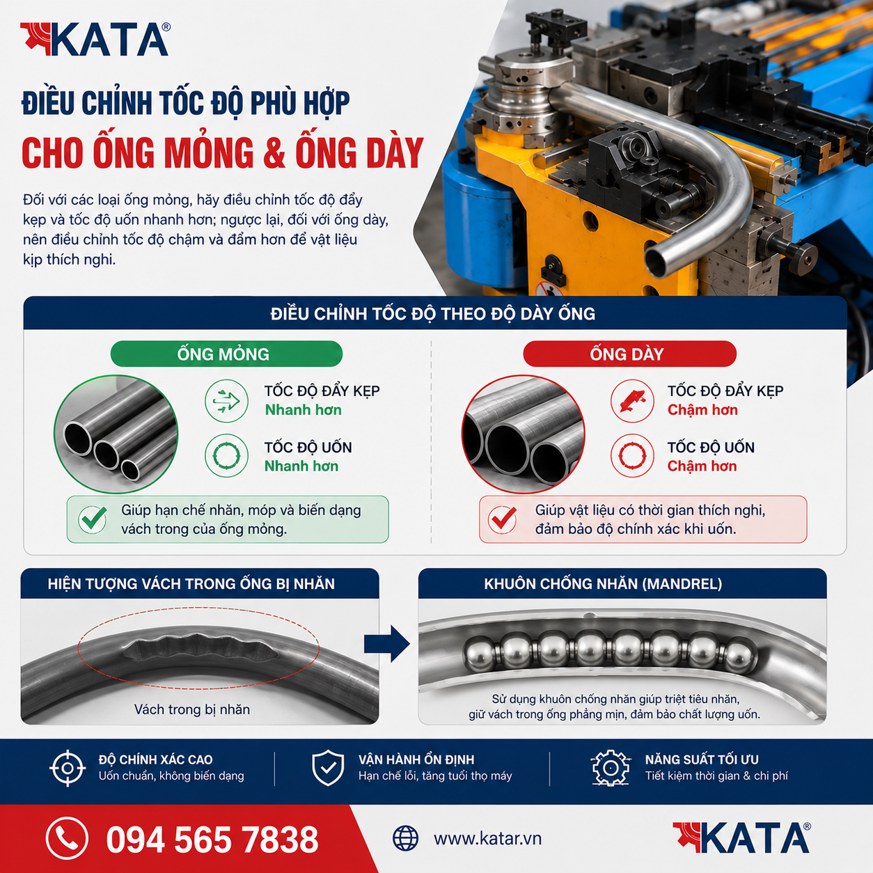Hiện tượng vách trong ống bị nhăn và Khuôn chống nhăn